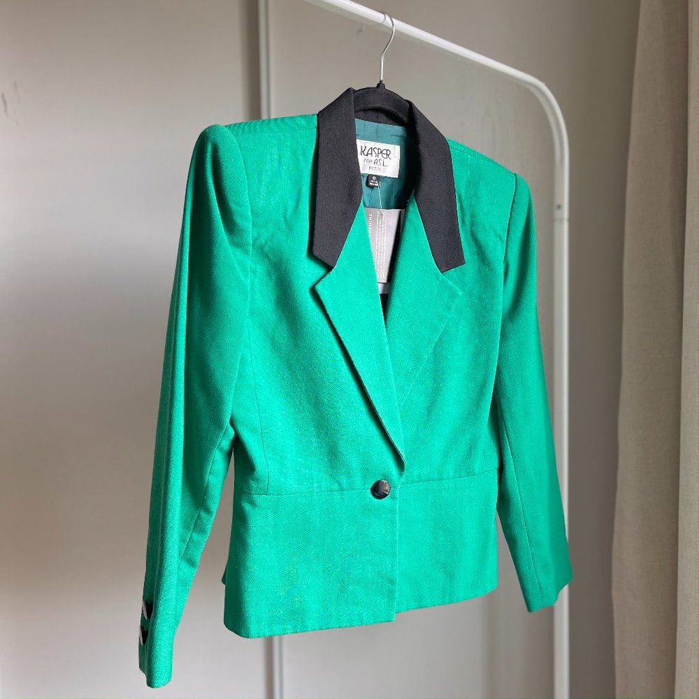 VTG Green Cropped Blazer Suit Jacket
